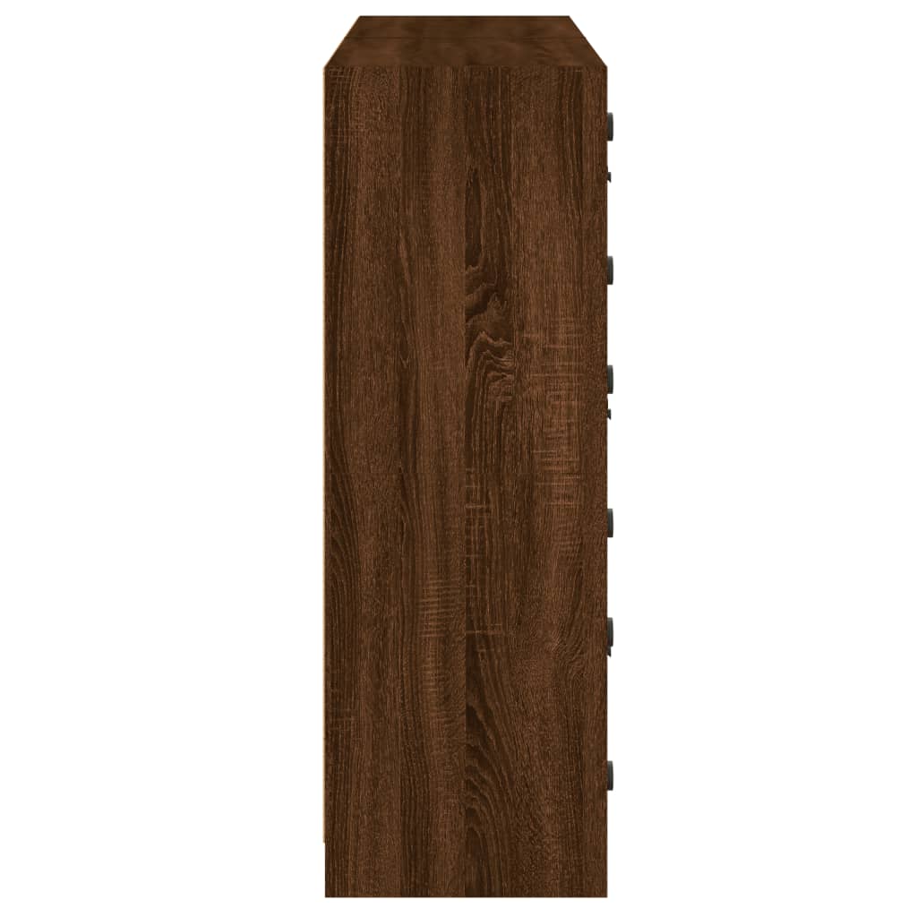 Βιβλιοθήκη με Πόρτες Καφέ Δρυς 136x37x109 εκ. Επεξ. Ξύλο - Pakobazaar