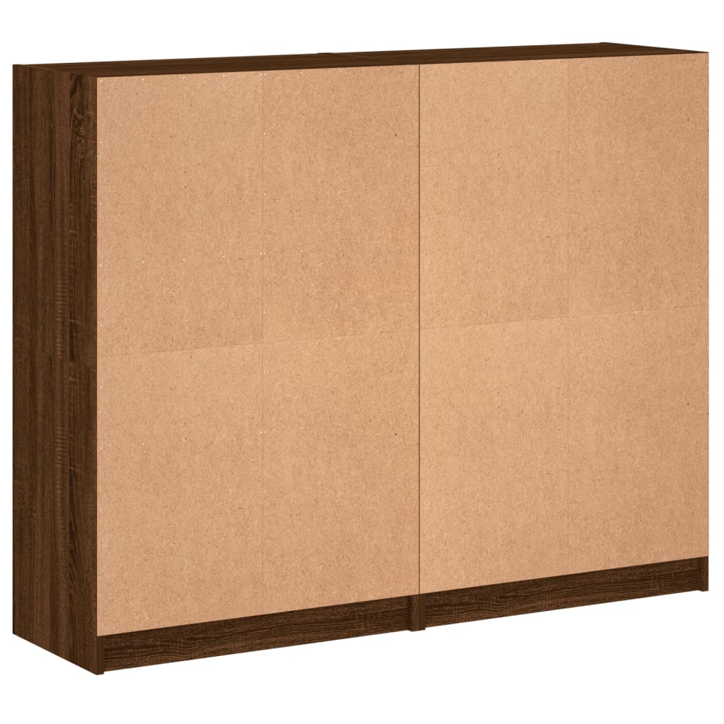 Βιβλιοθήκη με Πόρτες Καφέ Δρυς 136x37x109 εκ. Επεξ. Ξύλο - Pakobazaar