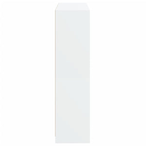Βιβλιοθήκη με Πόρτες Λευκή 136x37x142 εκ. από Επεξεργ. Ξύλο