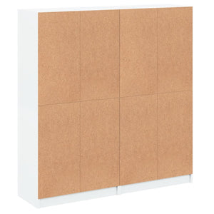 Βιβλιοθήκη με Πόρτες Λευκή 136x37x142 εκ. από Επεξεργ. Ξύλο