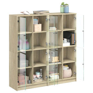 Βιβλιοθήκη με Πόρτες Sonoma Δρυς 136x37x142 εκ. Επεξ. Ξύλο