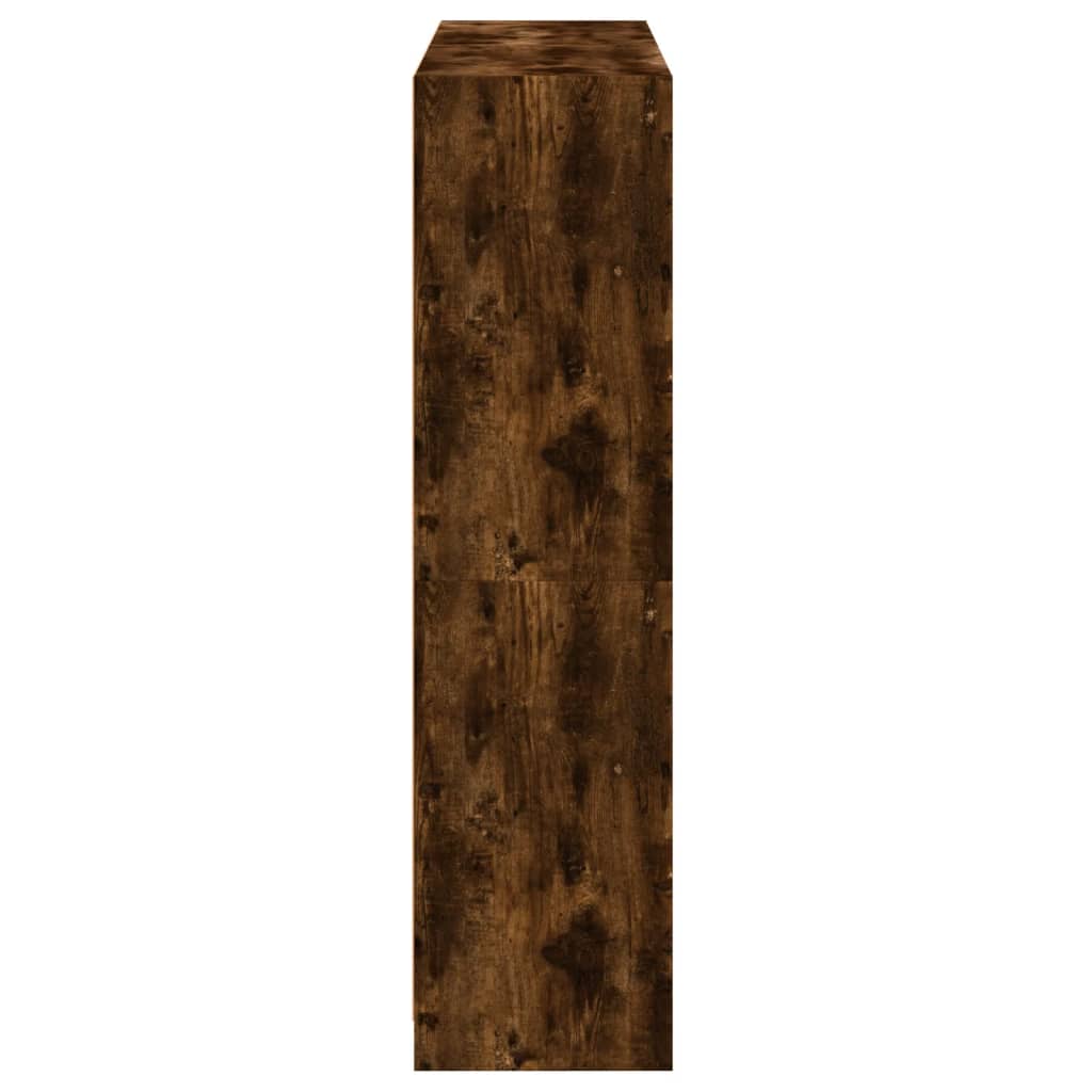Βιβλιοθήκη με Πόρτες Καπνιστή Δρυς 136x37x142 εκ. Επεξ. Ξύλο