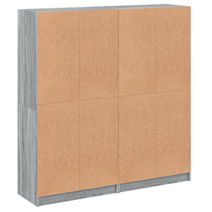 Βιβλιοθήκη με Πόρτες Γκρι Sonoma 136x37x142 εκ. Επεξ. Ξύλο