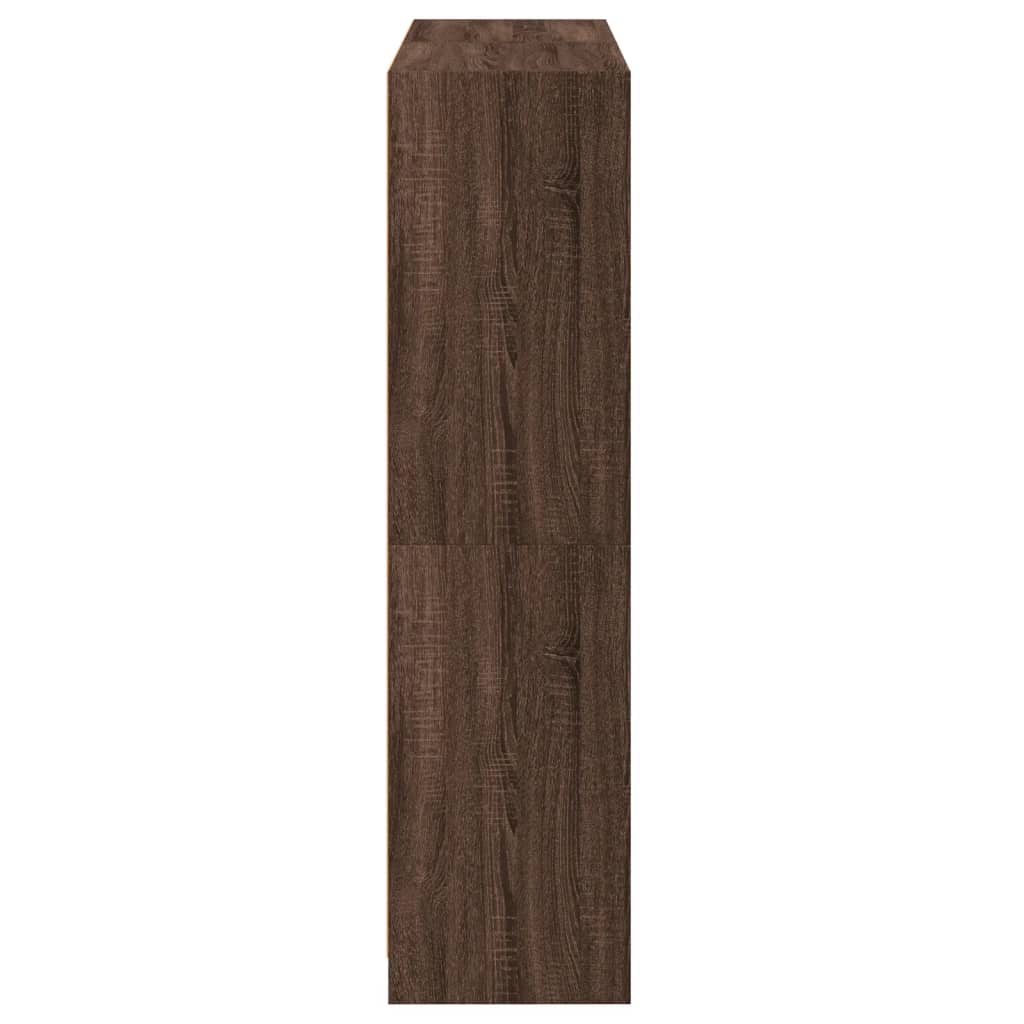 Βιβλιοθήκη με Πόρτες Καφέ Δρυς 136x37x142 εκ. Επεξ. Ξύλο - Pakobazaar