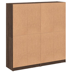 Βιβλιοθήκη με Πόρτες Καφέ Δρυς 136x37x142 εκ. Επεξ. Ξύλο - Pakobazaar
