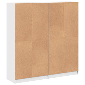 Βιβλιοθήκη με Πόρτες Λευκή 136x37x142 εκ. από Επεξεργ. Ξύλο