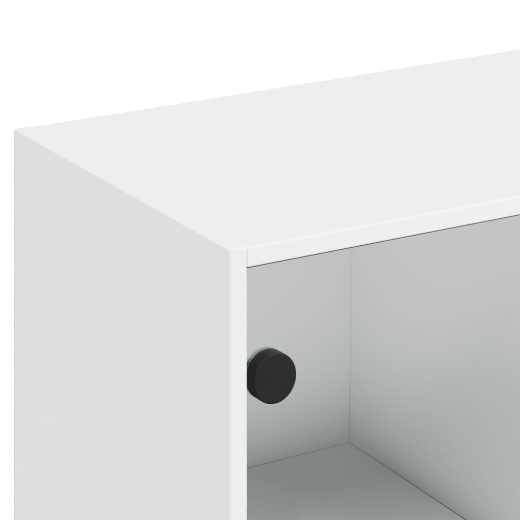 Βιβλιοθήκη με Πόρτες Λευκή 136x37x142 εκ. από Επεξεργ. Ξύλο