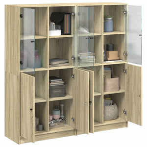 Βιβλιοθήκη με Πόρτες Sonoma Δρυς 136x37x142 εκ. Επεξ. Ξύλο