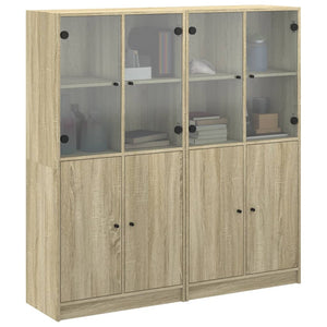 Βιβλιοθήκη με Πόρτες Sonoma Δρυς 136x37x142 εκ. Επεξ. Ξύλο