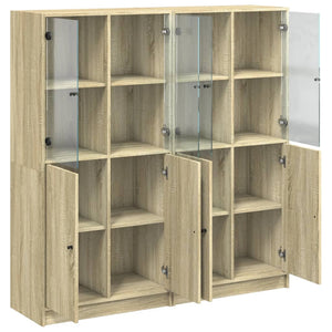 Βιβλιοθήκη με Πόρτες Sonoma Δρυς 136x37x142 εκ. Επεξ. Ξύλο