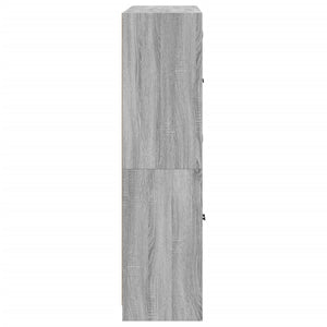 Βιβλιοθήκη με Πόρτες Γκρι Sonoma 136x37x142 εκ. Επεξ. Ξύλο