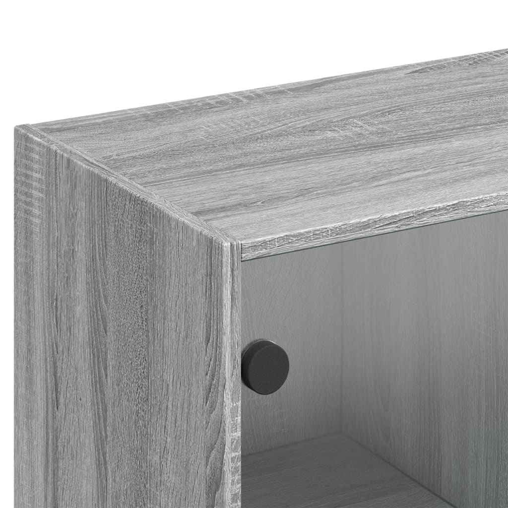 Βιβλιοθήκη με Πόρτες Γκρι Sonoma 136x37x142 εκ. Επεξ. Ξύλο