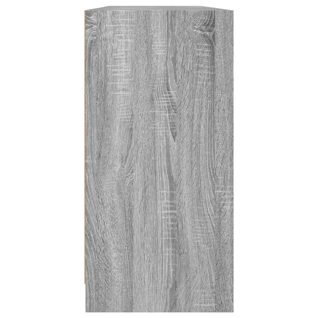 Βιβλιοθήκη με Πόρτες Γκρι Sonoma 204x37x75 εκ. Επεξ. Ξύλο