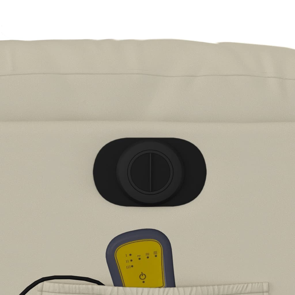 Πολυθρόνα Μασάζ Ανακλινόμενη Ηλεκτρική Κρεμ από Συνθετικό Δέρμα