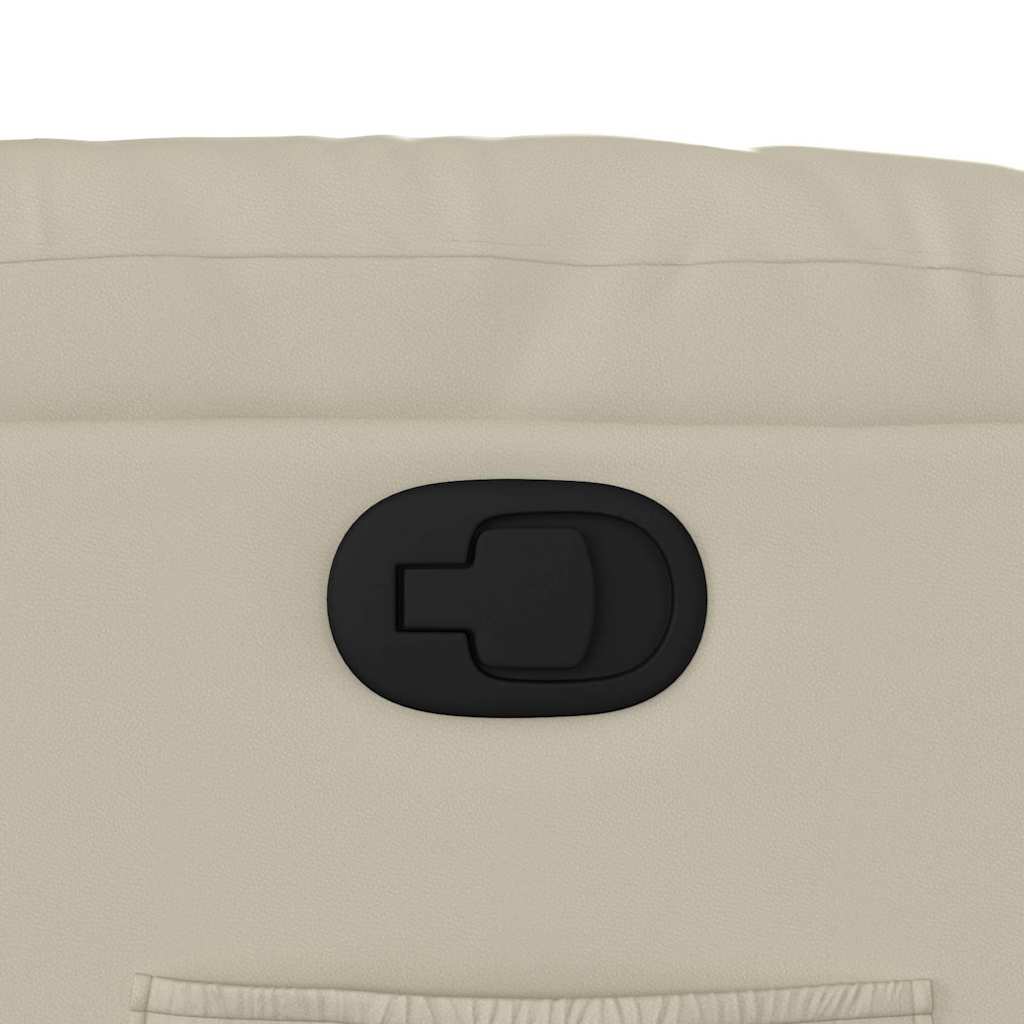 Πολυθρόνα Ανακλινόμενη με Ανύψωση Κρεμ από Συνθετικό Δέρμα