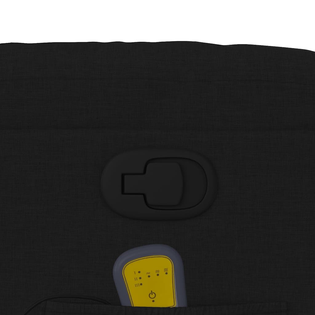 Πολυθρόνα Μασάζ Ανακλινόμενη με Ανύψωση Μαύρη Υφασμάτινη