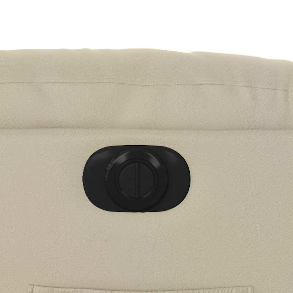 Πολυθρόνα Ανακλινόμενη Ηλεκτρική Κρεμ από Συνθετικό Δέρμα