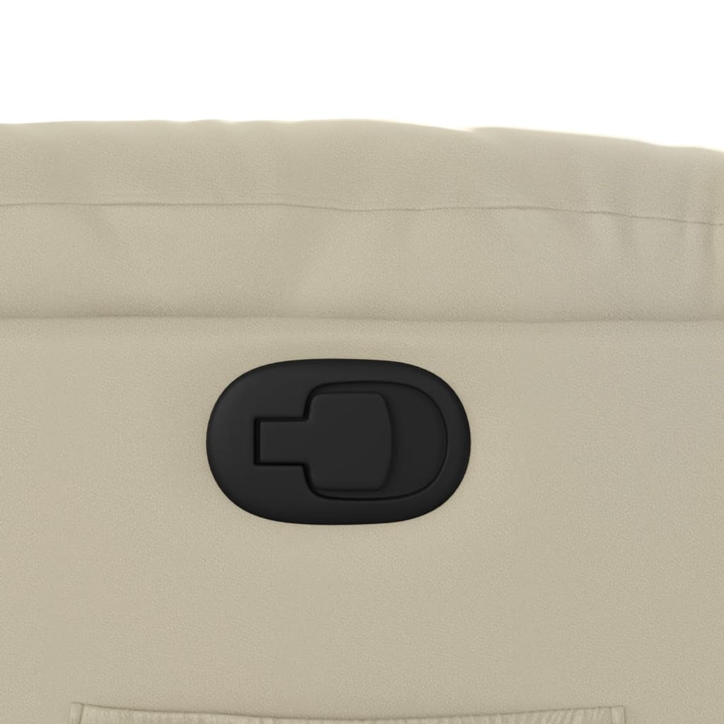 Πολυθρόνα Ανακλινόμενη με Ανύψωση Κρεμ από Συνθετικό Δέρμα