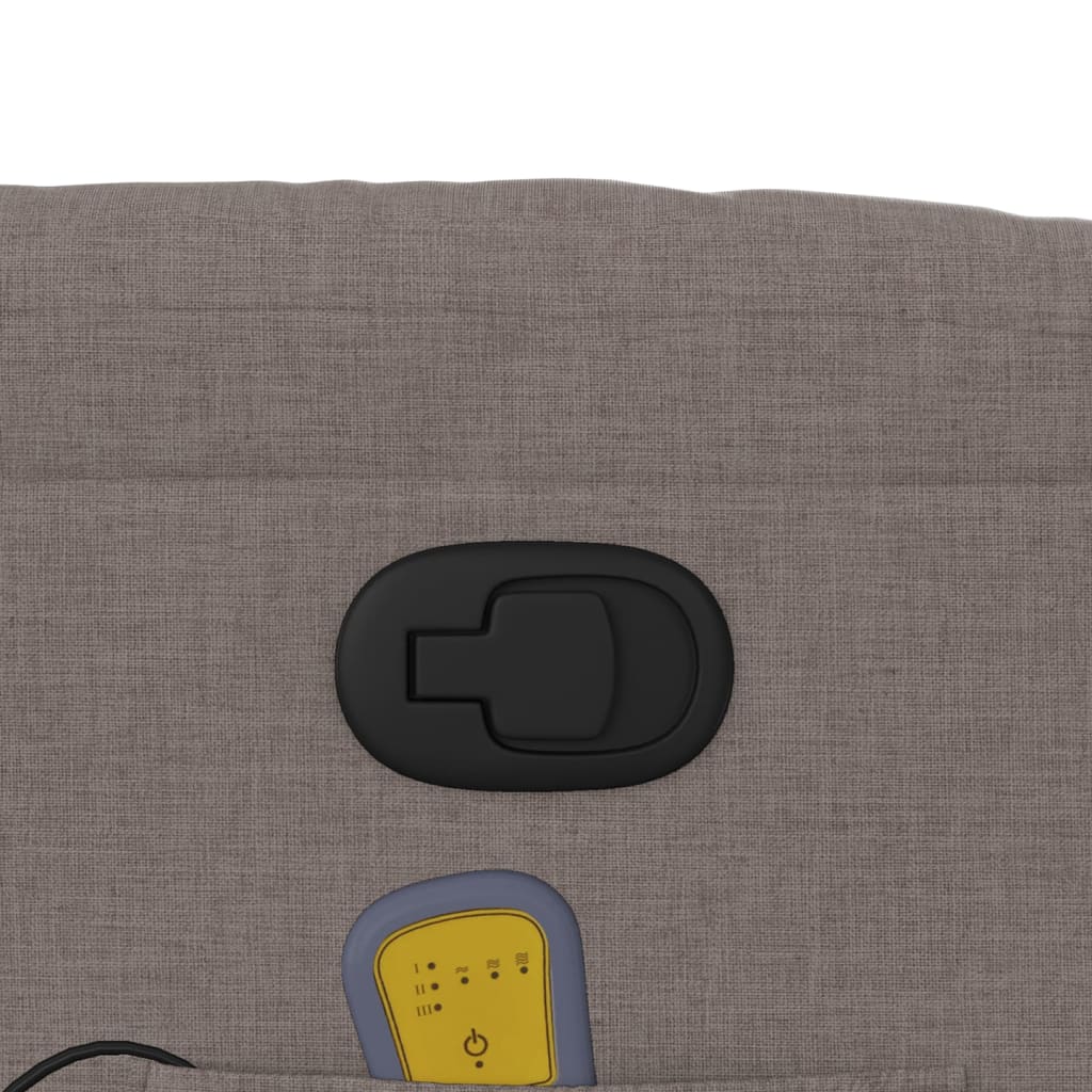 Πολυθρόνα Μασάζ Ανακλινόμενη με Ανύψωση Taupe Υφασμάτινη