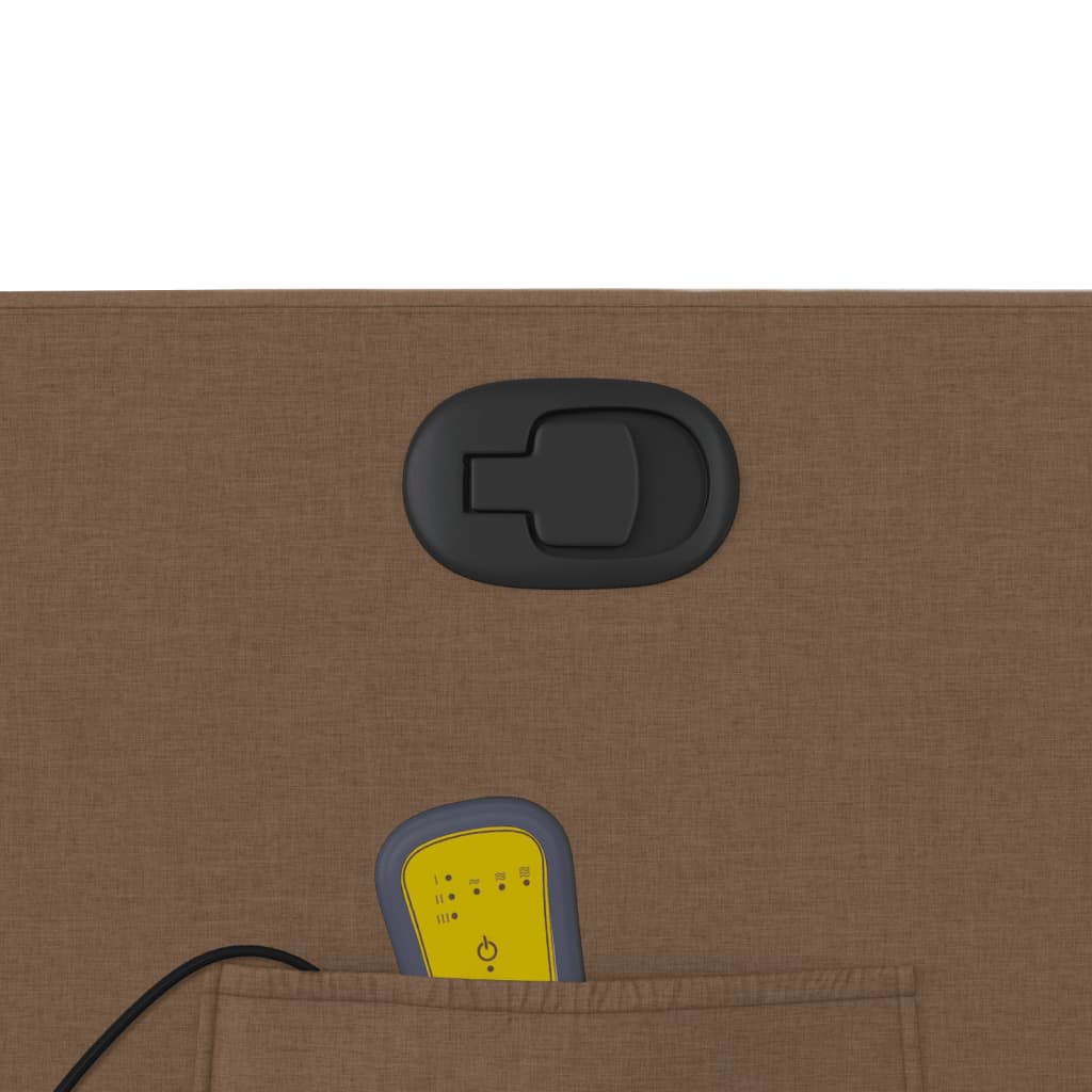 Πολυθρόνα Μασάζ Ανακλινόμενη με Ανύψωση Καφέ Υφασμάτινη