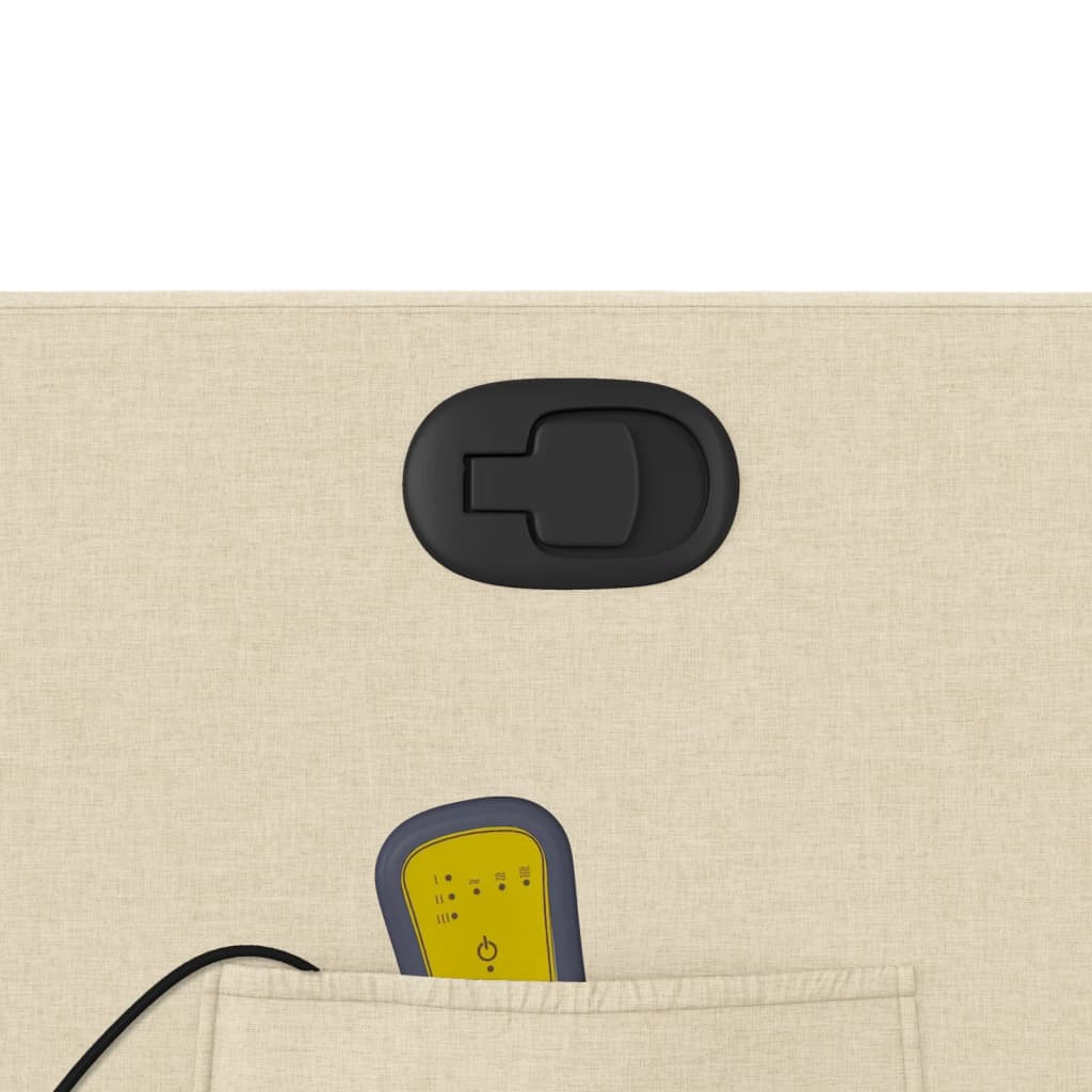 Πολυθρόνα Μασάζ Ανακλινόμενη με Ανύψωση Κρεμ Υφασμάτινη