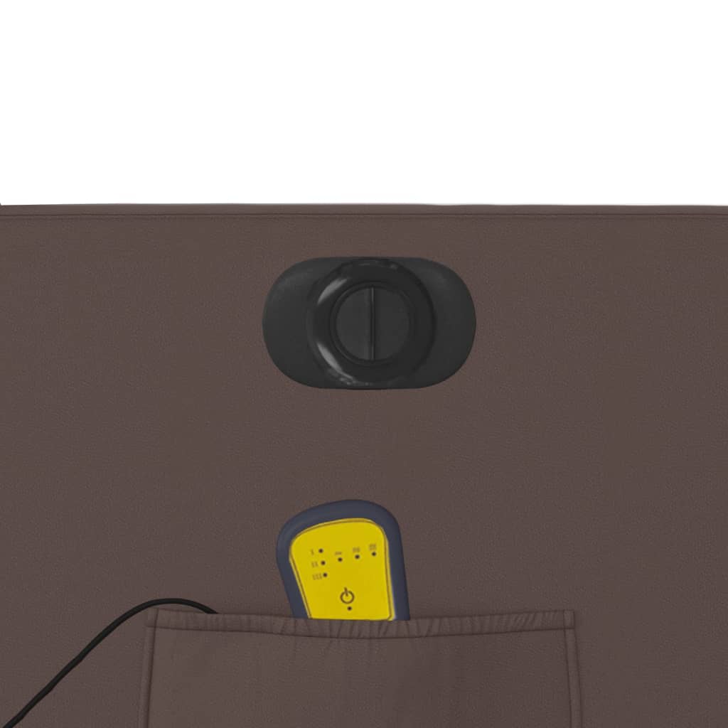 Πολυθρόνα Μασάζ Ηλεκτρική Ανακλινόμενη Καφέ από Συνθετικό Δέρμα