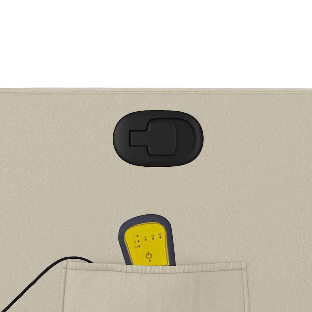 Πολυθρόνα Μασάζ Ανακλινόμενη με Ανύψωση Κρεμ Συνθετικό Δέρμα