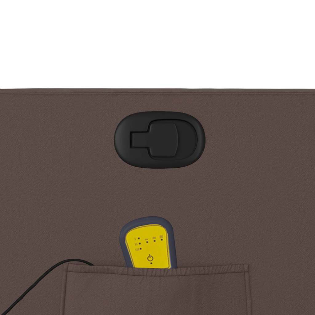 Πολυθρόνα Μασάζ Ανακλινόμενη με Ανύψωση Καφέ Συνθετικό Δέρμα