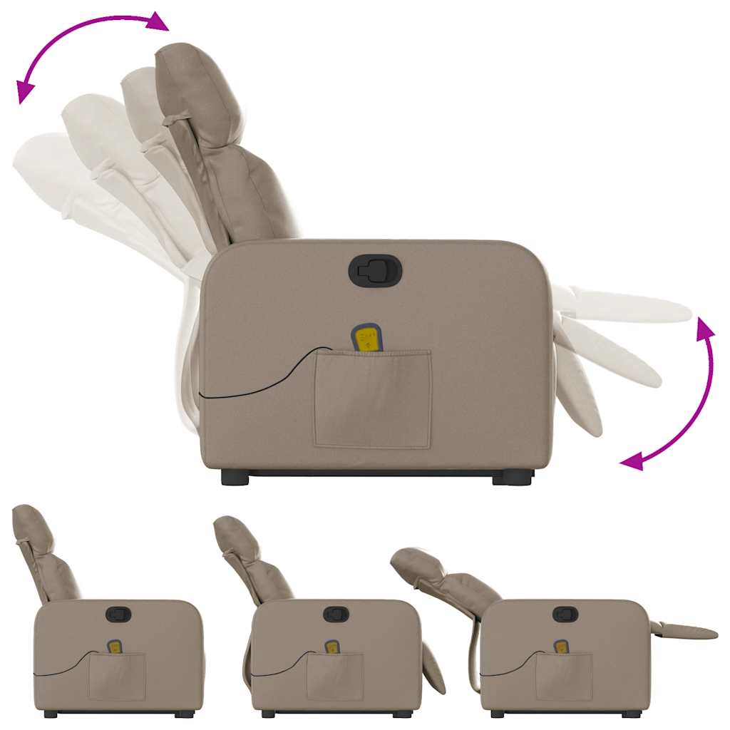 Πολυθρόνα Μασάζ Ανακλινόμενη με Ανύψωση Καπουτσίνο Συνθ. Δέρμα