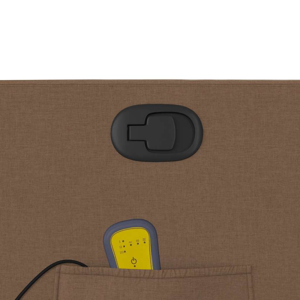 Πολυθρόνα Μασάζ Ανακλινόμενη με Ανύψωση Καφέ Υφασμάτινη