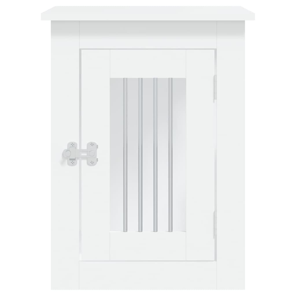 Κλουβί Σκύλου Λευκό 45 x 62 x 59 εκ. από Επεξεργασμένο ξύλο