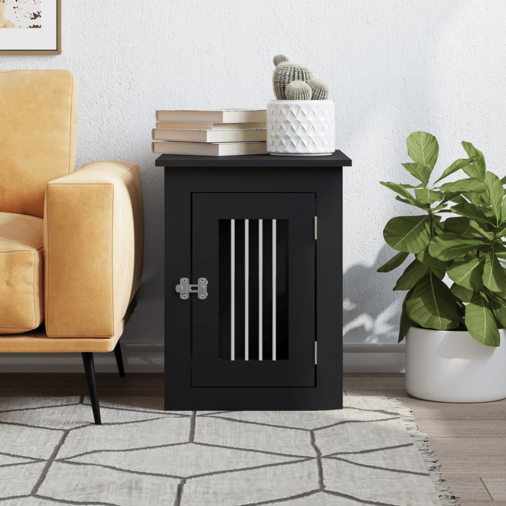 Κλουβί Σκύλου Μαύρο 45x62x59 εκ. από Επεξεργασμένο ξύλο - Pakobazaar