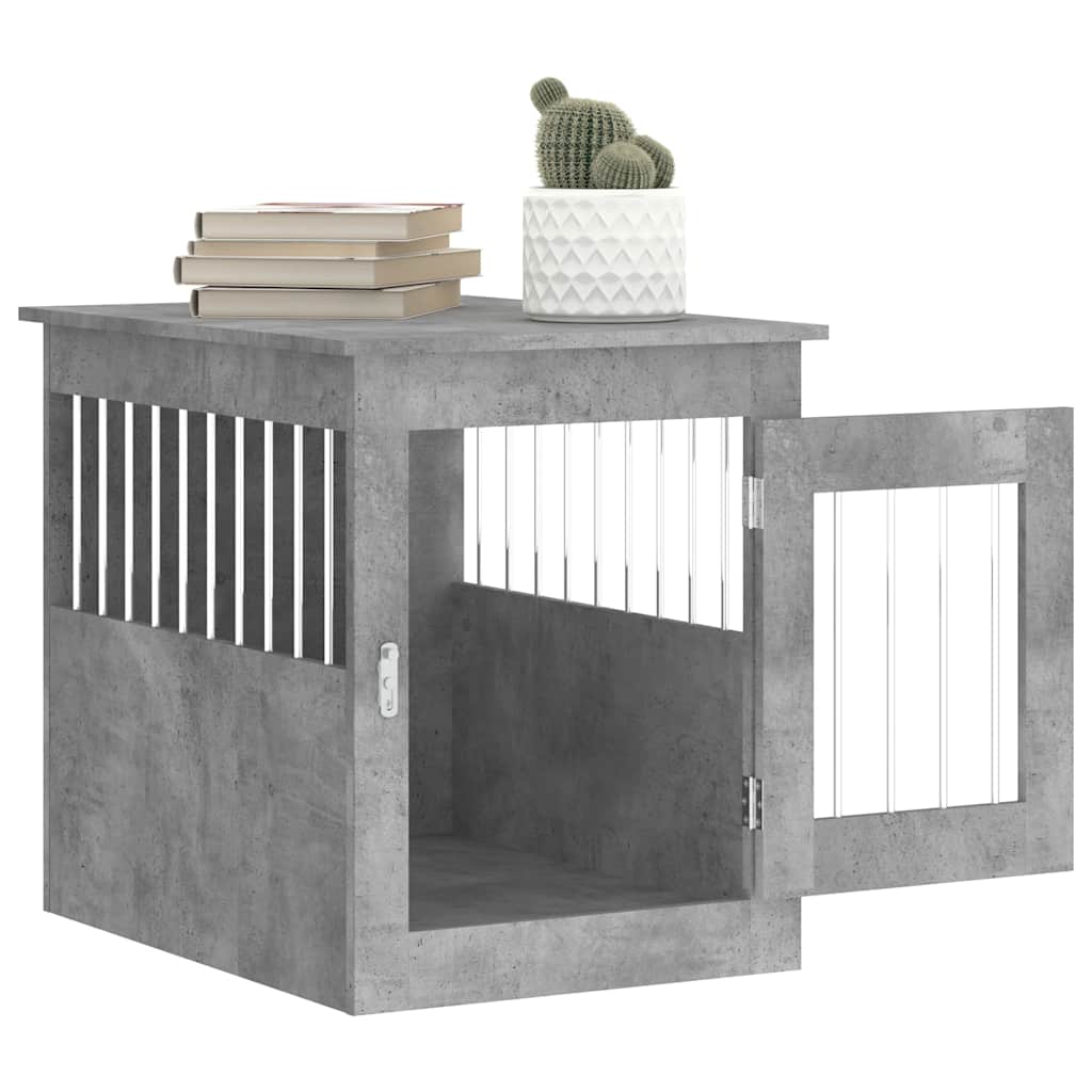 Κλουβί Σκύλου Γκρι Σκυροδεμ. 55x75x65 εκ. από Επεξεργ. Ξύλο