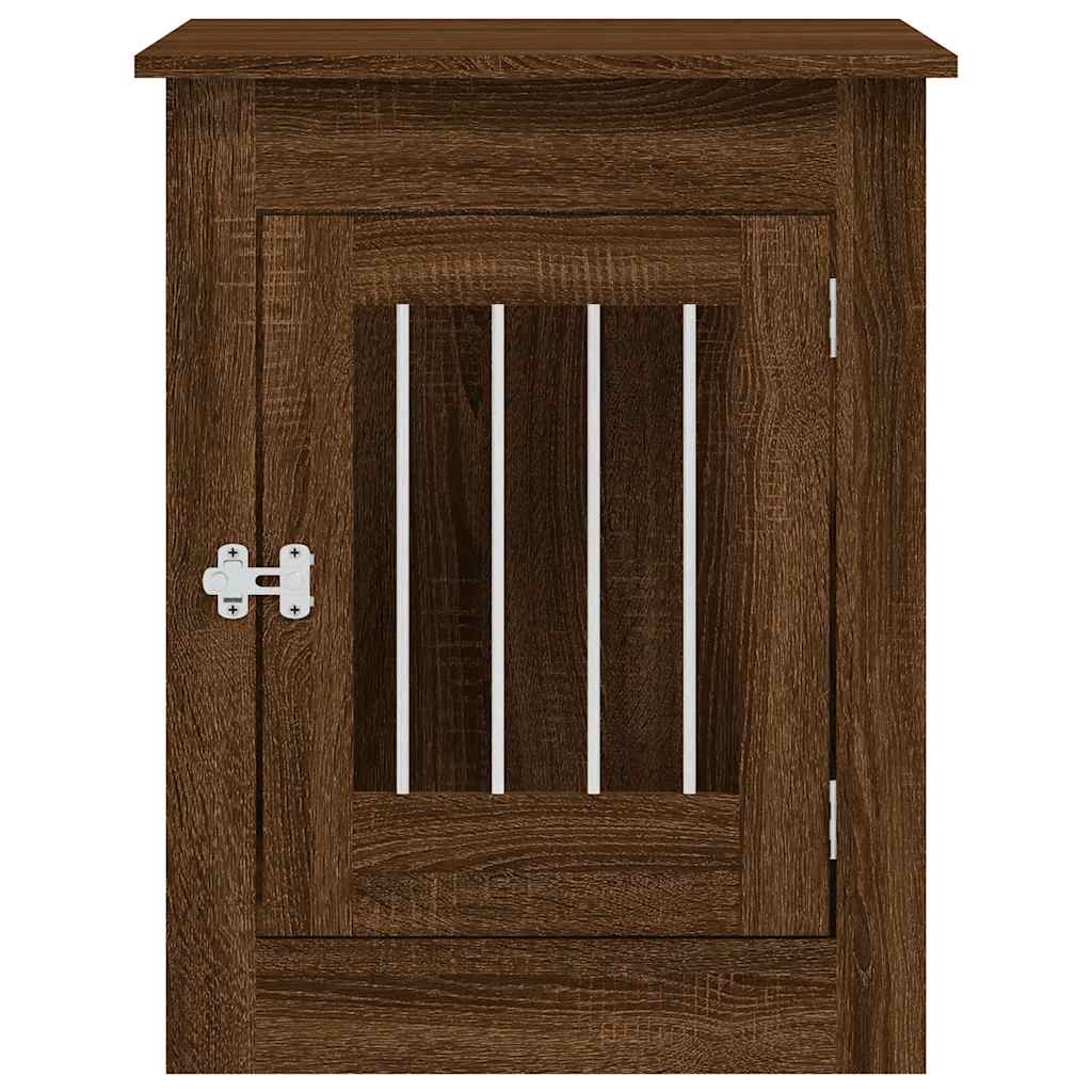 Κλουβί Σκύλου Καφέ Δρυς 55x80x68 εκ. από Επεξεργ. Ξύλο - Pakobazaar