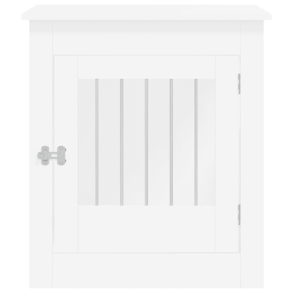 Κλουβί Σκύλου Λευκό 64,5x80x71 εκ. από Επεξεργασμένο Ξύλο