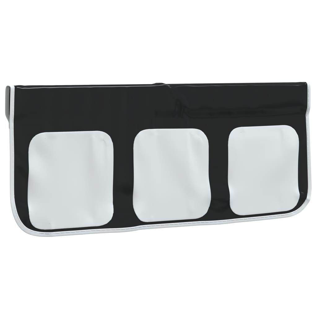 Κουρτίνες για Υπερυψ. Κρεβάτι με Τούνελ Λευκό/Μαύρο Πολυεστέρα