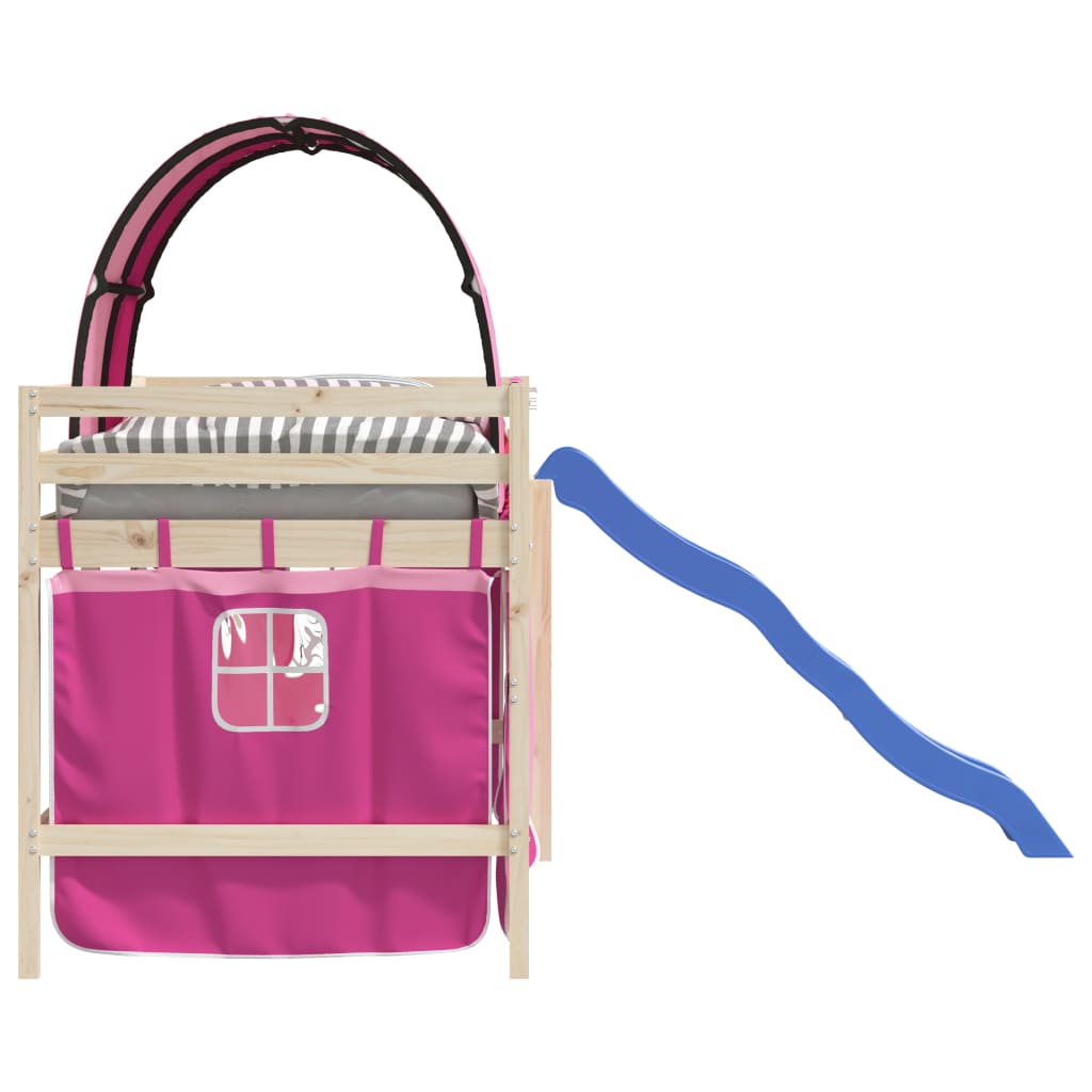 Κουρτίνες για Κρεβάτι Κουκέτα με Τούνελ Ροζ από Πολυεστέρα