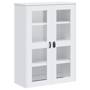 Ντουλάπι Ψηλό VIKEN Λευκός 80x40x80 εκ. από Μασίφ Ξύλο Πεύκου