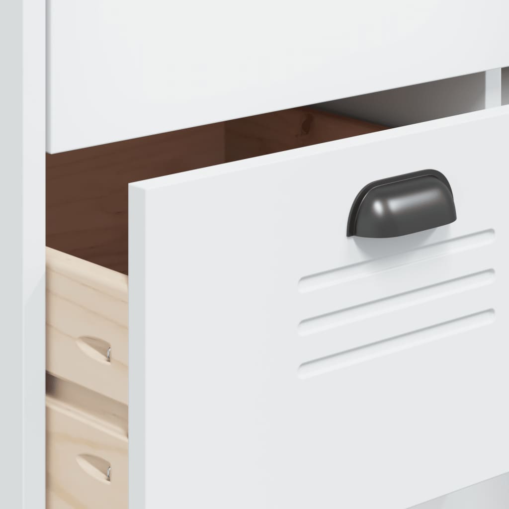 Ντουλάπι Ψηλό VIKEN Λευκός 80x40x190 εκ. από Μασίφ Ξύλο Πεύκου - Pakobazaar
