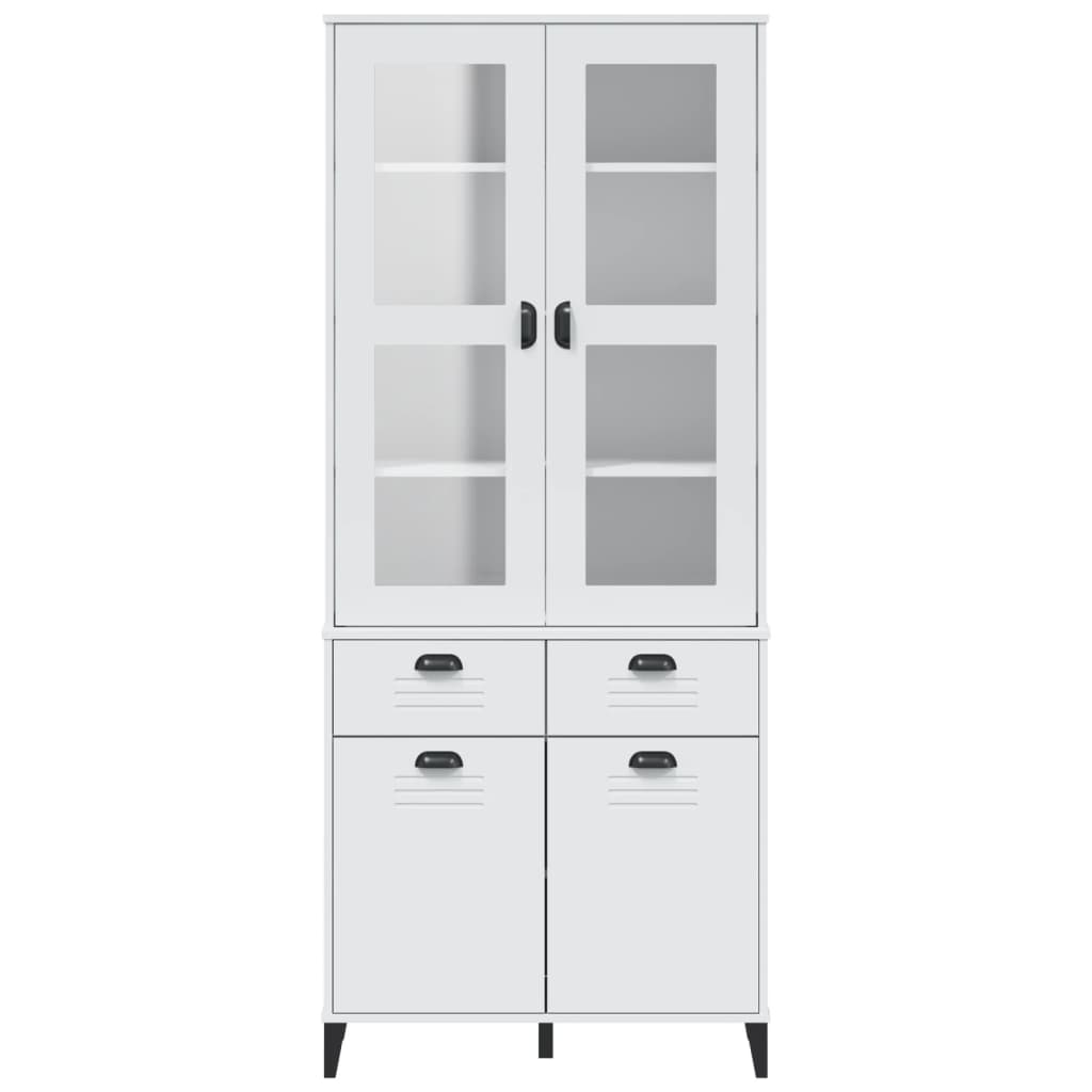 Ντουλάπι Ψηλό VIKEN Λευκός 80x40x190 εκ. από Μασίφ Ξύλο Πεύκου - Pakobazaar