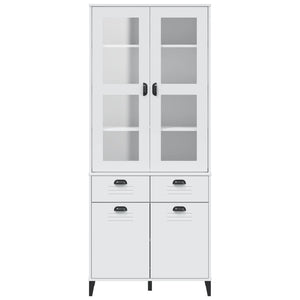Ντουλάπι Ψηλό VIKEN Λευκός 80x40x190 εκ. από Μασίφ Ξύλο Πεύκου
