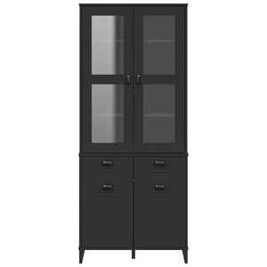 Ντουλάπι Ψηλό VIKEN Μαύρος 80x40x190 εκ. από Μασίφ Ξύλο Πεύκου - Pakobazaar