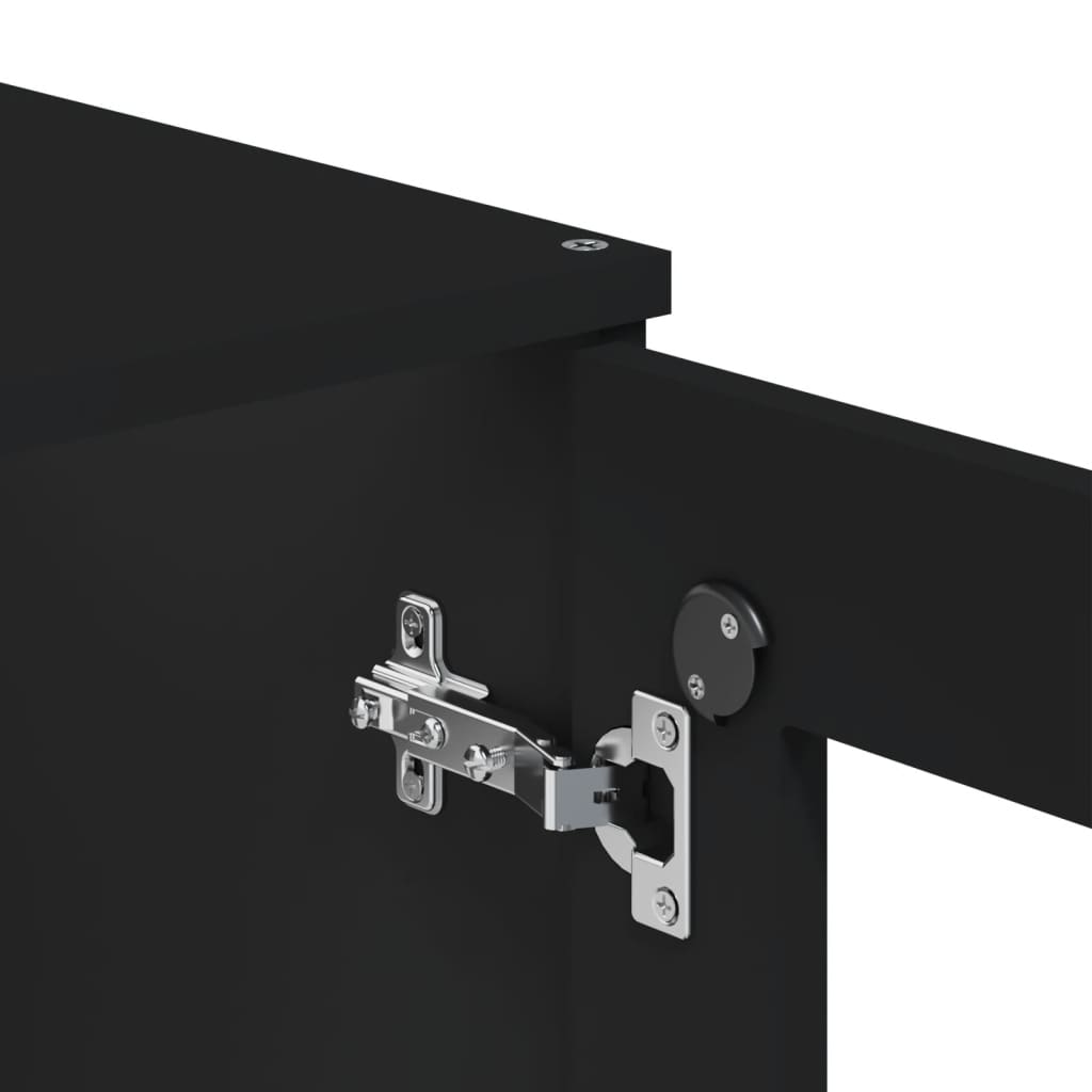 Ντουλάπι Ψηλό VIKEN Μαύρος 80x40x190 εκ. από Μασίφ Ξύλο Πεύκου - Pakobazaar