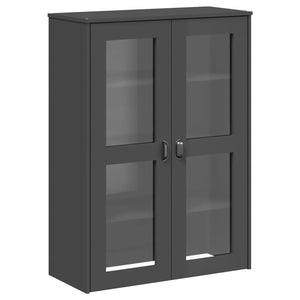 Ντουλάπι Ψηλό VIKEN Ανθρακί Γκρι 80x40x190εκ. Μασίφ Ξύλο Πεύκου - Pakobazaar