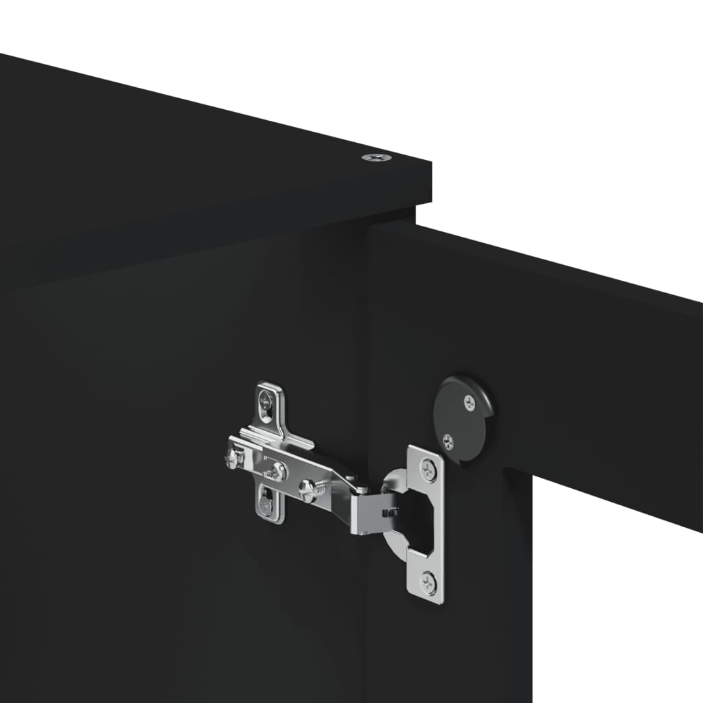 Ντουλάπι Ψηλό VIKEN Μαύρος 80x40x190 εκ. από Μασίφ Ξύλο Πεύκου