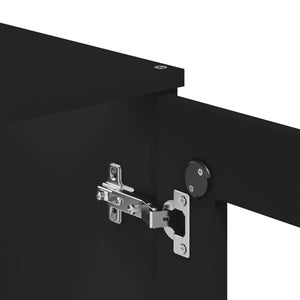 Ντουλάπι Ψηλό VIKEN Μαύρος 80x40x190 εκ. από Μασίφ Ξύλο Πεύκου