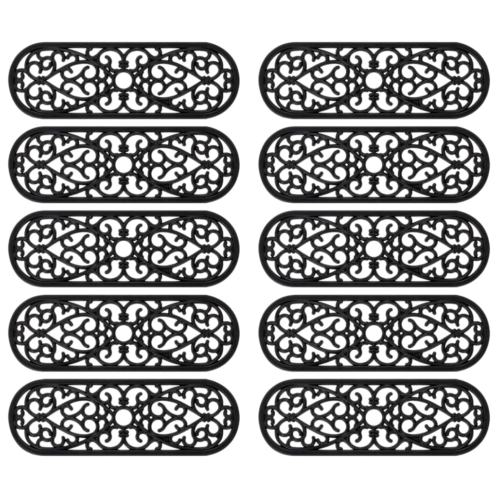 Πατάκια Σκάλας 10 τεμ. 25 x 75 εκ. από Καουτσούκ - PAKOBAZAAR