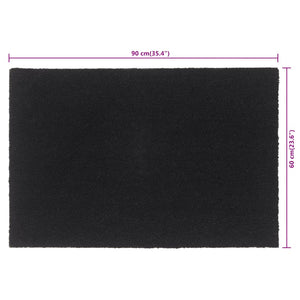 Πατάκι Εισόδου Μαύρο 60 x 90 εκ. Θυσανωτός Κοκοφοίνικας - Pakobazaar