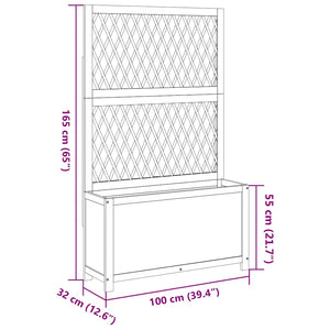 Γλάστρα με Καφασωτό 100x32x165 εκ. Μασίφ Ξύλο Ακακίας