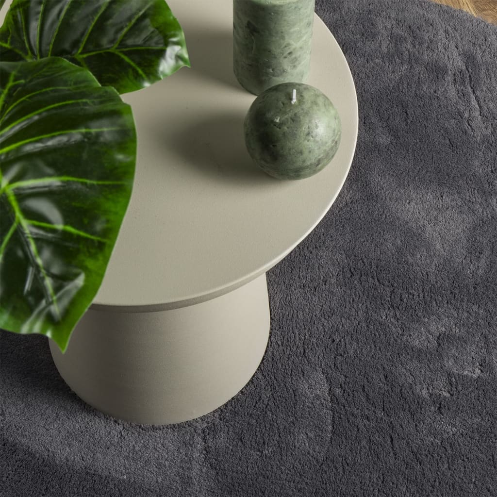 Χαλί HUARTE με Κοντό Πέλος Μαλακό/ Πλενόμενο Ανθρακί Ø 120 εκ.